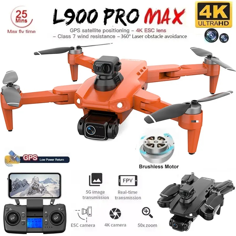 Drone Multispectral - L900 Pro MAX Drone GPS, mainan