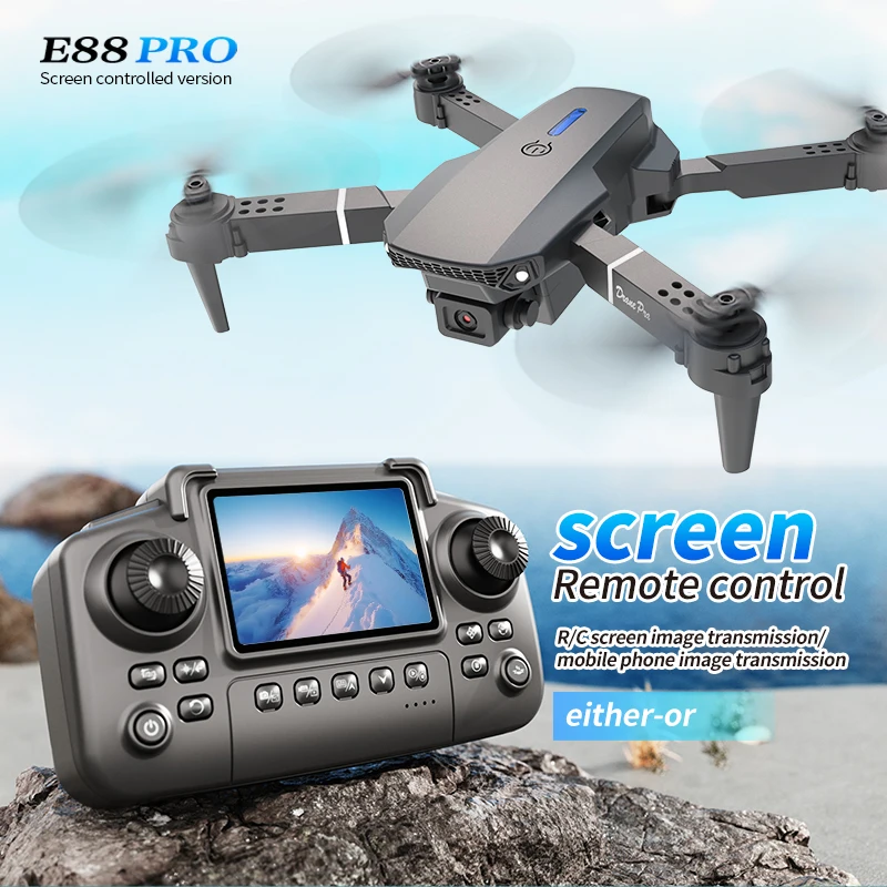 Drone Cinematic - Drone E88 PRO Profesional dengan Layar