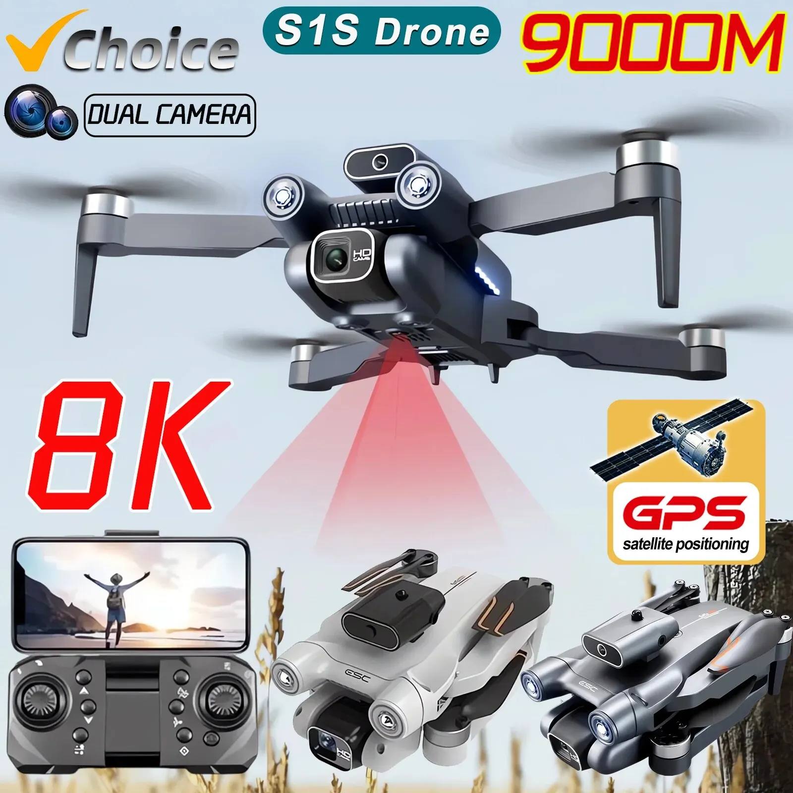 S1S Drone kamera GPS 5G 8K pro - Drone Aerial Photography ulasan dan harga